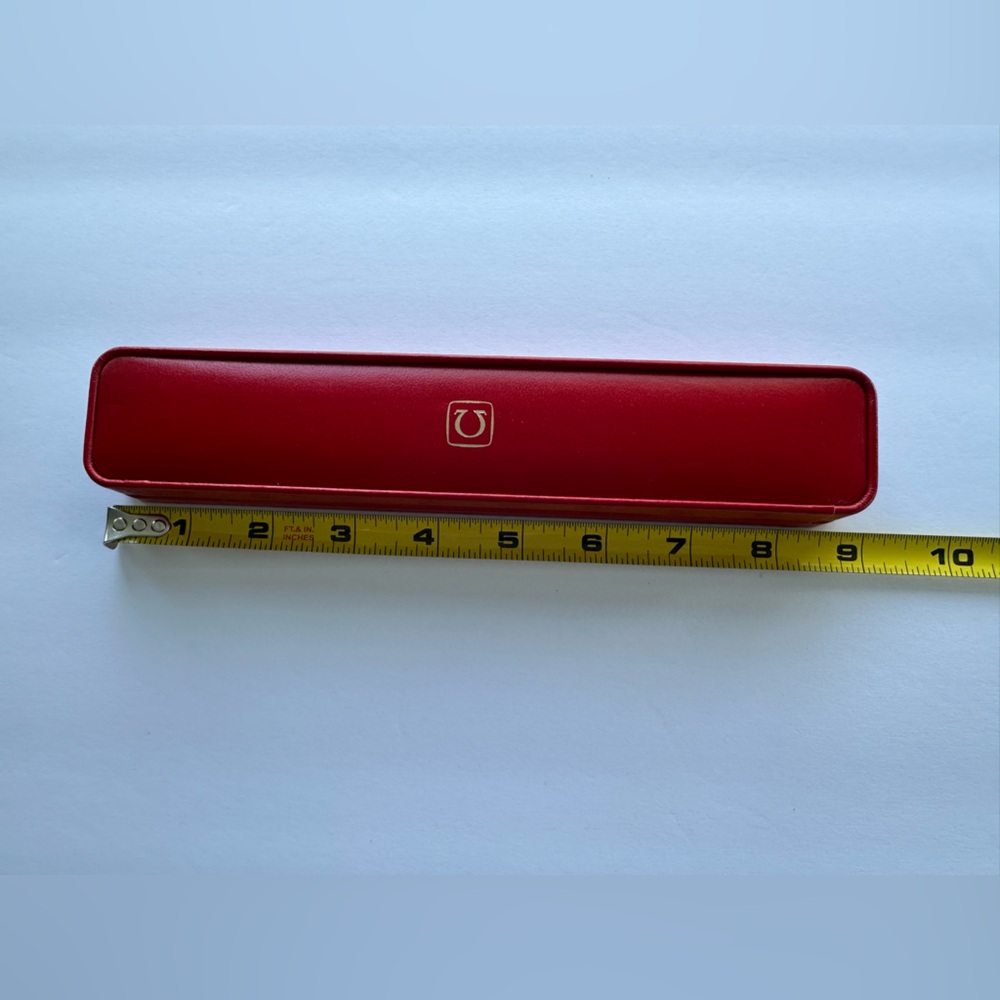 Authentic Omega vintage red leather watch, necklace, bracelet, empty jewelry box - Picture 5 of 7